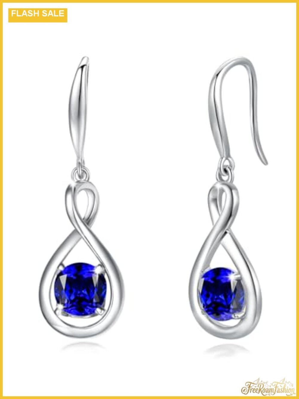925 Sterling Silver Dangle Drop Earrings Infinity Design Fine Jewelry